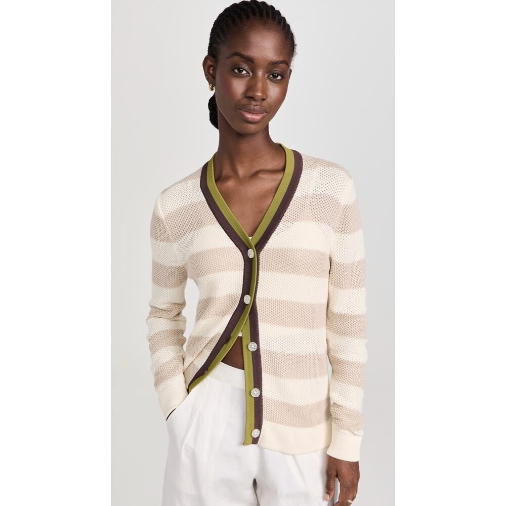 Kule The Raven Cardigan Striped Button Front Preppy Size XL